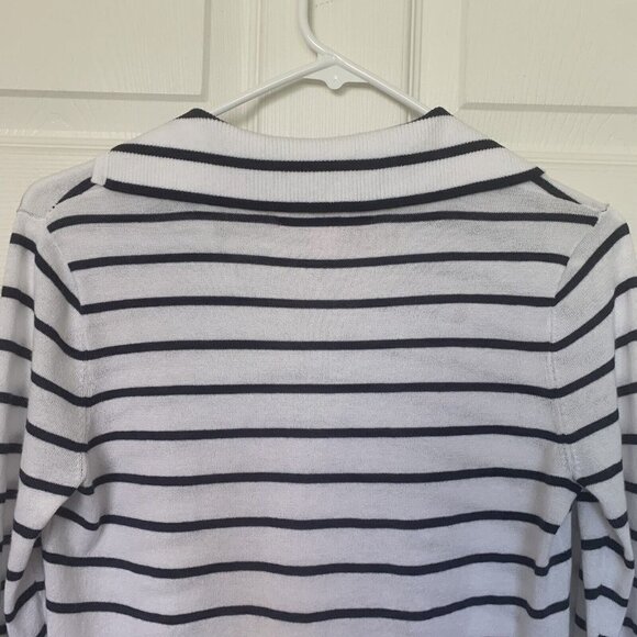 Lilly Pulitzer XS Crestwood Sweater Resort White Navy Maritime Stripe Fringe - Picture 6 of 8